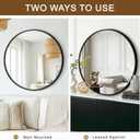 Round Bathroom Mirror for Wall, 2 Pack 26" Black Circle Mirror, Tempered Glass Bathroom Mirror for Over Sink, Modern Metal Framed Round Vanity Mirror for Entryway, Bedroom, Living Room