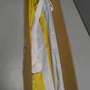 6.5 ft Beach Umbrella for Sand Portable Yellow White Sun Protection Umbrella UV 50+ Large Heavy Duty Folding Wind Resistant Beach Sunshade with Carry Bag for Summer Pool Patio Outdoor