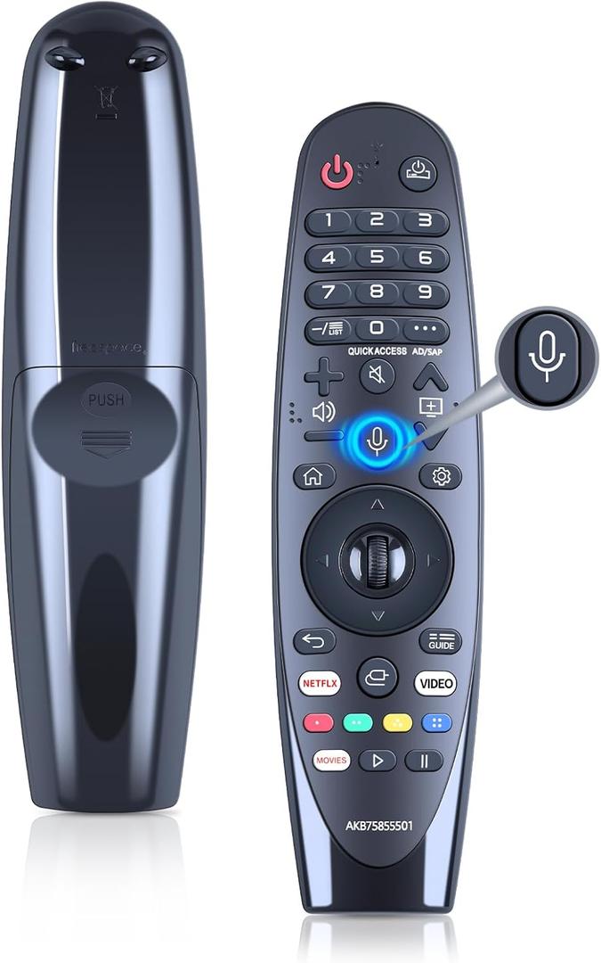 Magic Replacement for LG TV Remote with Voice and Pointer Function，AKB75855501 and MR20GA for LG Smart TV Remote（OLED/NANOCELL/ 4K UHD Models with Netflix and Prime Video Hot Keys,Google/Alexa