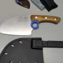 XYJ Authentic Since 1986,Heavy Duty Large Meat Cleaver,Serbian Chef Butcher Knife with Case,Chefs Vegetable Kitchen Knife,Full Tang for Outdoor Camping,Wood Handle with Sheath