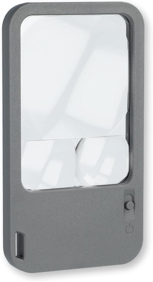 Carson Multi-Power LED Lighted Pocket Magnifier (PM-33), Gray