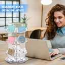 Sticker Display, Rotating Display Stand, Clear Business Card Holder, Acrylic 3 Tier Spinning Display Stand Holds 3.5" Greeting Gift Brochure Postcard for Office Home Desk Vendor Events Booth Supplies