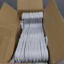 HOUSE DAY Plastic Hangers 50 Pack - White Clothes Hangers with Non-Slip Shoulder Grooves, Durable and Sturdy Coat Hanger, Space Saving Slim Design Perfect for Closet Organizers and Storage