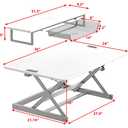 SHW 36-Inch Height Adjustable Standing Desk Converter Sit to Stand Riser Workstation, White