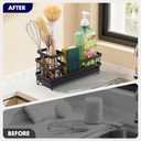Sponge Holder for Kitchen Sink, Sink Caddy Organizer with High Brush Holder, Kitchen Countertop Organizers and Storage Essentials, Kitchen Decor, Rustproof 304 Stainless Steel