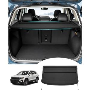 Powerty Cargo Cover for 2022 2023 2024 2025 Volkswagen VW Taos Accessories Trunk Cover Trunk Shielding Shade Cargo Luggage Cover Black (Can Withstand The Load)