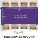Party Solids Pack Of 12 Premium Plastic Tablecloth 54 Inch x 108 Inch Rectangle Table Cover - Purple