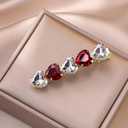 2Pcs Valentines Heart Hair Clips Rhinestone Heart Hair Barrettes Red White Hearts Hair Pins Cute Hair Accessories for Women Girls Valentines Day Party Supplies