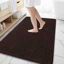 OLANLY Bathroom Rugs 59x35, Extra Soft Absorbent Chenille Bath Rugs, Rubber Backing Quick Dry, Machine Washable Bath Mats for Bathroom Floor, Tub and Shower, Home Decor Accessories, Brown