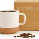 Unboxme Gifts Givenne Handmade Ceramic Coffee Mug, 12 oz, Speckled, Raw Clay Base, Microwave Safe Mug, Rustic Coffee Mug, Holiday & Housewarming Gift