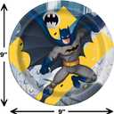 Batman Happy Birthday Party Plates & Napkins - 9" Plates for Lunch Serves 16 - Set Plus 24 Birthday Candles