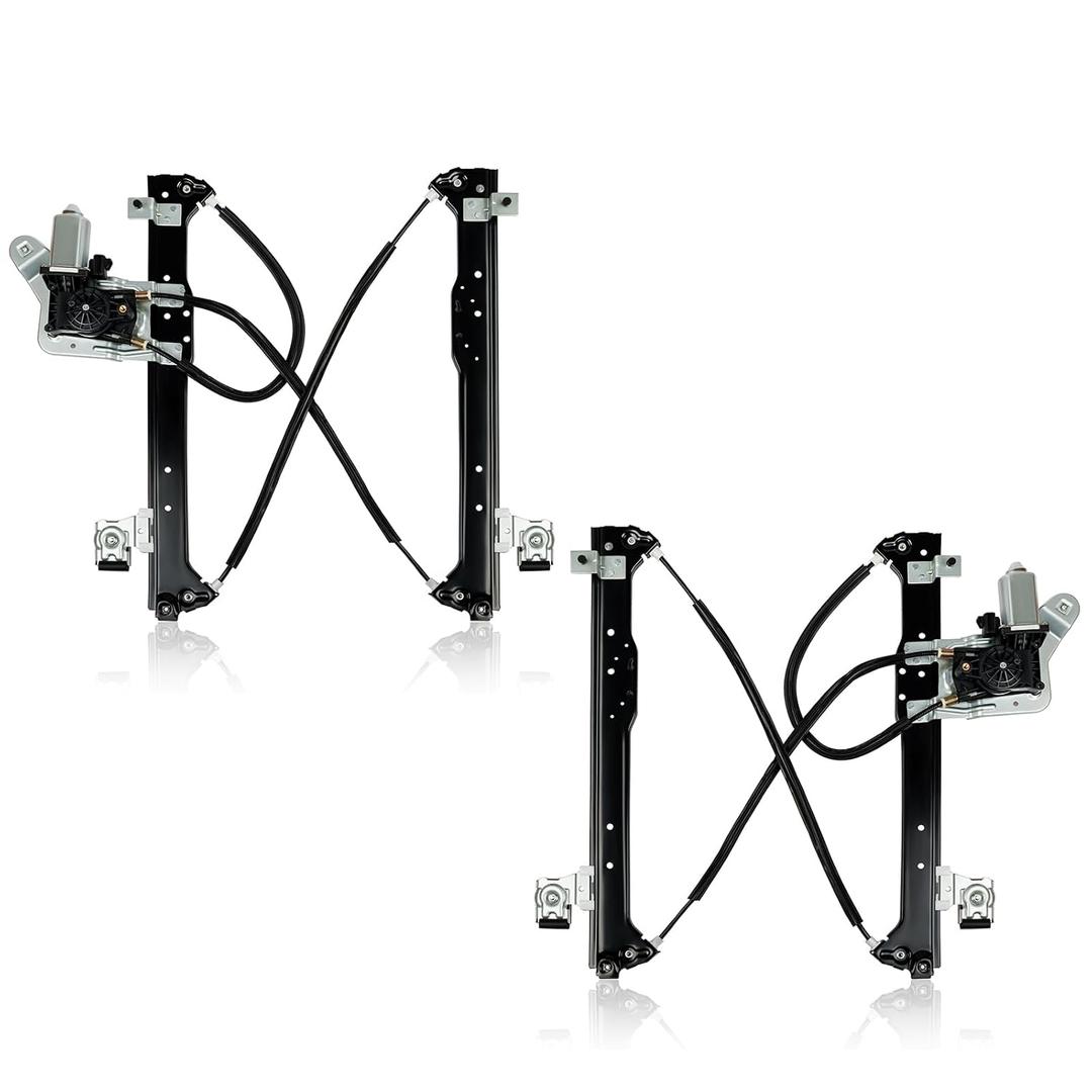 Pair Rear Driver & Passenger Power Window Regulator w/Motor Compatible for Chevy Silverado Tahoe Suburban Avalanche Cadillac Escalade GMC Yukon Sierra 2000-2007 Left & Right Side (Set of 2)