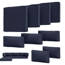 9Pcs Outdoor Chair Cushions Covers Waterproof Anti-Fading for 5 Pack Patio Set Cushion Slipcovers, Outdoor Furniture Cover Replacement, Covers Only, Navy Blue