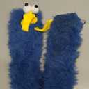 TFTSR Crazy Funny Fuzzy Silly Socks for Kids Women,Girls Fluffy Slipper Novelty Fun Socks,Boy Men Cute Cozy Soft Animal Socks (Blue(1 Pair))