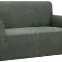 YEMYHOM Couch Cover Latest Jacquard Design High Stretch Sofa Covers for 2 Cushion Couch, Pet Dog Cat Proof Loveseat Slipcover Non Slip Magic Elastic Furniture Protector (Loveseat, Army Green)