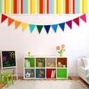 Outus 6 Pack 72 Flags/8.2 ft Rainbow Pennant Banner, Multicolor Bunting String Triangle Flags Garland for Birthday Party Classroom Carnival Baby Shower Indoor Outdoor Decorations(Rainbow Colors)