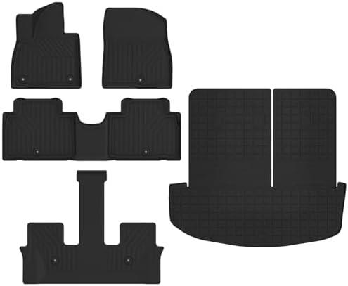 XINSHANGXIU Floor Mats & Cargo Liner for 2026 Hyundai Palisade 7-Seater Only Fuel,TPE All Weather Protection Slush Floor Liner Accessories(Trunk Mat+Backrest Mat+Floor Mat)