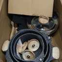 JEETEE Pots and Pans Set Nonstick 23pcs, Healthy Kitchen Cookware Sets, Induction Cooking Set W/Gray Granite Stone Frying Pans, Saucepans, Saut Pan, Griddle Pan & Crepe Pan (PFOA Free) (23 pcs Granite Set)