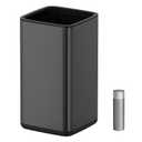 Mbillion 3.2 Gal (12L) Stainless Steel Open - Top Trash Can with Removable Inner Bucket - Sleek Metal Waste Basket for Bathroom Office, Brushed Black