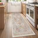 zesthome 2x6 Runner Rug for Hallways, Machine Washable Rug, Non Slip Vintage Low Pile Runners, Stain Resistant Runners for Entryway, Kitchen, Bathroom, Laundry Room, Corridor (Orange)