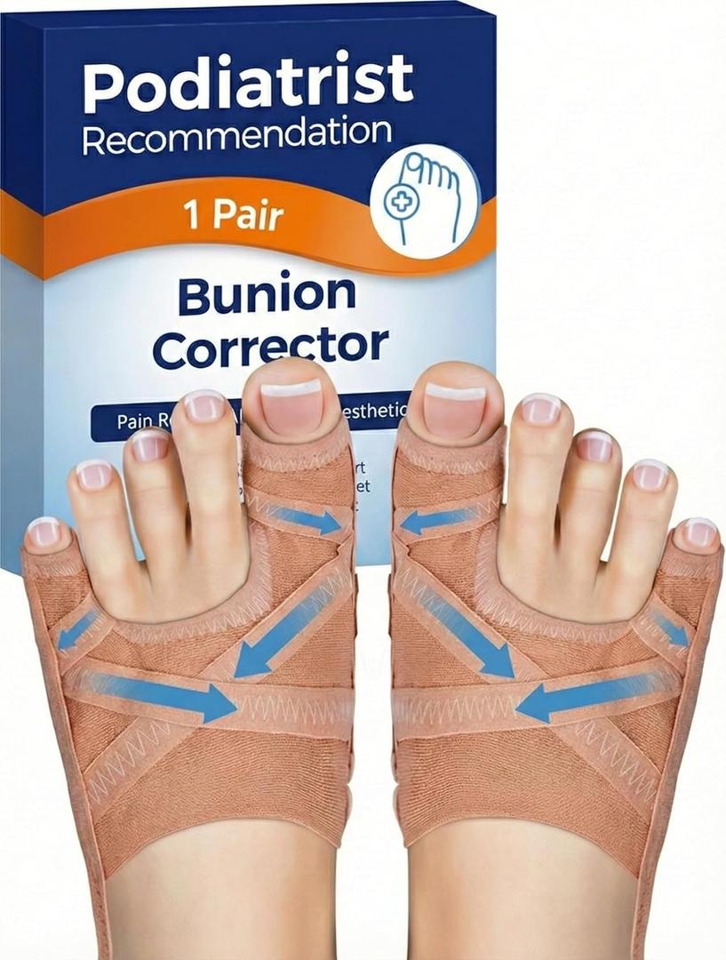 Bunion Corrector for Women & Men, Breathable Toe Straightener for The Thumb and Little Toe, Comfortable & Adjustable for Day/Night Use, Bunion Relief Splint(1 Pair)