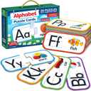 Alphabet Puzzle Games for Kindergarten - 26 Pairs Self-Correcting ABC Puzzle Alphabet Matching Game - ABC Learning for Toddlers Letters Matching Game - Preschool Educational Learning Toys Activities