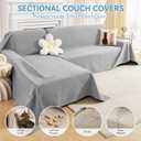 Deep Dream Sectional Couch Covers, 2 Pieces 100% Waterproof L Shaped Sofa Cover, Non Slip Couch Cover for Dogs Cats Washable, Pet Friendly Sofa Slipcovers Furniture Protector (X-Large, Light Grey)