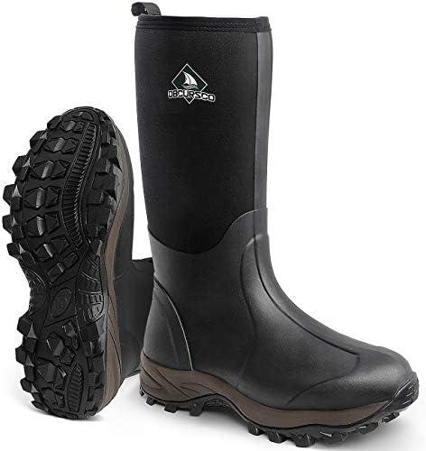 Obcursco Mens Rain Boots, Insulated 6mm Neoprene Rubber Boots for Men and Women Waterproof, Durable Hunting Boots Great for Cold Weather, Farm Working and Fishing, Size 11