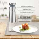 Aelga Olive Oil And Vinegar Dispenser Set -1 Pack Elegant Stainless Steel Oil Dispenser Set- Vinegar Bottle for Kitchen with No-Drip
