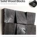 Large 3D Wood Textured Wall Art Decor, Black and White Modern Abstract Wooden Paintings Artwork for Walls, Minimalist Wall Decor for Living Room Hallway Dining Room Bedroom, Total Size 30x36 Inch