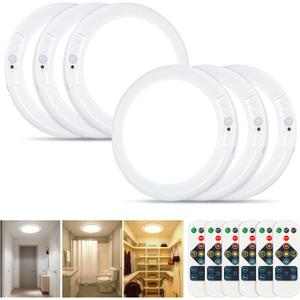 Rechargeable Ceiling Light, No Wiring Battery Operated Ceiling Lights with Remote, Motion Sensor Dimmable Timing Motion Activated Overhead Shower Light for Bathroom Pantry Hallway Porch (6) (Multicolor)