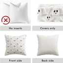 EMEMA Halloween Ghost Decorations Pillow Covers 20x20 Inch Set of 2 Fall Pillow Covers Plush Faux Fur Jacquard Cushion Covers Throw Pillows for Porch Soft Couch Holiday Festivals Home Decor