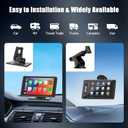 Wireless CarPlay & Android Auto Car Stereo - 7" HD Portable Touchscreen with Bluetooth 5.2, GPS Navigation, Mirror Link, 1080P Backup Camera, AUX & FM Transmitter - Plug & Play Receiver for Vehicles