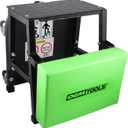 OEMTOOLS 24904 Mechanic Stool and Step Stool, Rolling Stool Adjustable, Shop Stool 300 Lb. Capacity, Thick Padded Shop Chair Vinyl Seat, Work Seat Five Swivel Casters for Easy Maneuverability