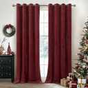 YoungsTex Extra Long Burgundy Velvet Curtains for Living Room, Blackout Drapes with Grommet Thermal Insulated Christmas Decor for Sliding Door Bedroom, 2 Panels, 52 X 102 Inch