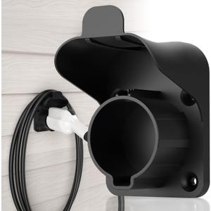 EV Charger Holder Wall Mount SAE J1772 Holder, Charging Cable Organizer for Portable Car Charger Cable, Space-Saving EV Charger Holster for Electric Vehicles Indoor Outdoor