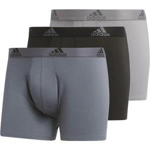 adidas Men's Performance Stretch Cotton Trunk Underwear (3-Pack) Designed for Active Comfort and All Day Wear (Medium, Onix Grey/Black/Grey)