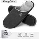 EverFoams Men's Cotton Knit Slippers Lightweight Memory Foam Indoor House Shoes with Anti-Skid Sole (7-8 M US, Lead Gray)
