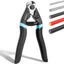 SHALL Cable Cutter, 7-1/2 inch Wire Rope Cutter Heavy Duty for Cuttng Up to 5/32", Chrome Vanadium Steel Jaw for Hard Wire Ropes, Steel Wires, Aircraft Cables, Railing, Metal Fence, Bike Bicycle Brake
