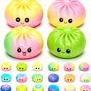 4Pcs Dumpling Squishies Mystery Box, 18 Colors Random Mystery Glitter Dumpling Squishies Toy, 2026 Upgrade Colorful Stress Balls Fidget Sensory Toy Desk Toys (Random 4 Colors)