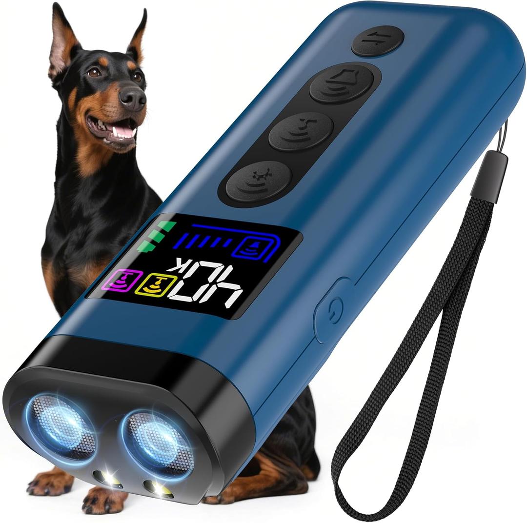 Dog Bark Deterrent Device 65FT Range Anti Barking Device for Dogs, Stops Neighbors Dog Barking with 3 Ultrasonic Frequencies (25/30/40kHz) & 5 Sound Modes, for Indoor & Outdoor Training