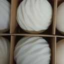 3.15inch Velvet Christmas Ornaments for Xmas Tree, 12 pcs Flocked Christmas Balls Set Assortment for Holiday Decor (Beige)