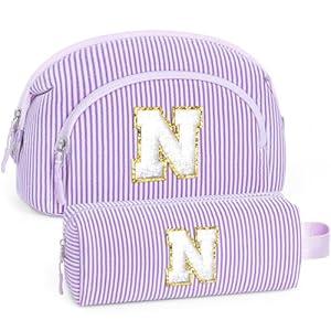 YOOLIFE Travel Makeup Bag Cosmetic Bag, Teacher Appreciation Gifts | Year Old Girl Birthday Gift, Friend Birthday Gifts for Women Teacher Girlfriend Daughter, Purple Cosmetic Bags for Women Purple N