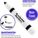 36 Pcs Black Washable Markers Bulk Coloring Broad Line Markers for Kids Black Conical Tip Drawing Pen for School, Travel Art Baby Shower Gender Reveal Christmas Party Supplies, Ages 6+