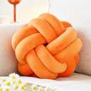 Knot Ball Pillow, Round Decorative Throw Pillows Cushion, 11 Inch Orange Soft Plush Knotted Pillows Pillow, Modern Home Throw Knot Decorative Cushion