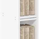 Furinno Fulda Book Shelf, 10-Tier Bookshelf, Space Saving Storage Shelf Bookcase, 9.2 x 5.9 x 78.7, for Living Room, Bedroom, Home Office, White, 10-Tier, 6-Inch Width