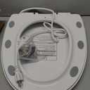 Heated Toilet Seat with Temperature Display and Built-in Side Controls, 3-Speed Heating Mode Elongated Toilet with Earth Leakage Protection, Slow Close Warming Toilet Seat with Auto Night Light