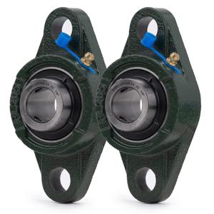 XIKE 2 Pcs UCFL205-14 Bore 7/8" Pillow Block Flange Mounted Ball Bearings, Solid Cast Iron Base and Self Aligning Chrome Steel Sealed Bearings.