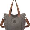 Vintage Washed Canvas Tote Bag for Women Casual Crossbody Bag Everyday Carry All Purse Shoulder Bag Travel Work