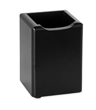 Rolodex Pencil Cup, Wood Tones Pencil Cup 3-1/ 2"w x 3-1/ 2"d x 4-1/ 2"h, 1 Unit, Black (ROL62524)